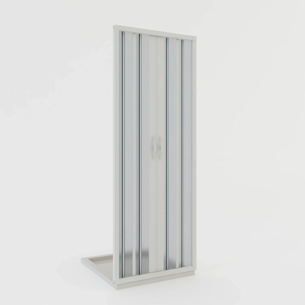 Porta doccia a soffietto in PVC 150 cm H 185 mod. Giglio con apertura centrale