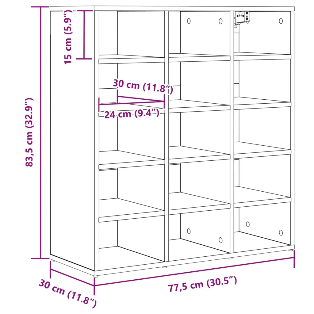 Mobile per scarpe 77,5 x 30 x 83,5 cm Legno ingegnerizzato 808724