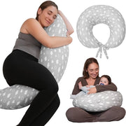Cuscino di Supporto per Lattanti in Cotone Raffreddante - XXL Cuscino per Lattanti - Cuscino per Gravidanza per Sonno Laterale con Copertina Rimovibile - Cuscino per Gravidanza Raffreddante e Comfortevole con Copertina XXL