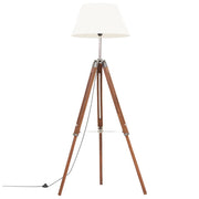 Lampada a Treppiede Marrone e Bianco in Legno di Teak 141 cm CFW6685588