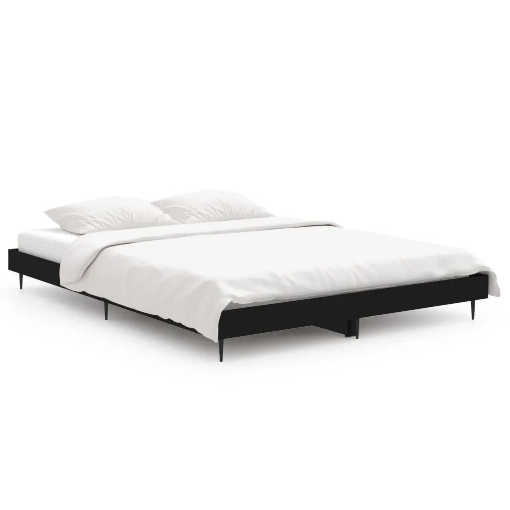 Giroletto-Struttura Letto Nero 140x190 cm in Legno Multistrato 537080