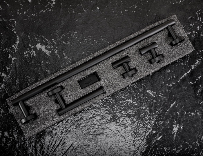 Set Accessori Da Bagno Ari Black 4 Pezzi