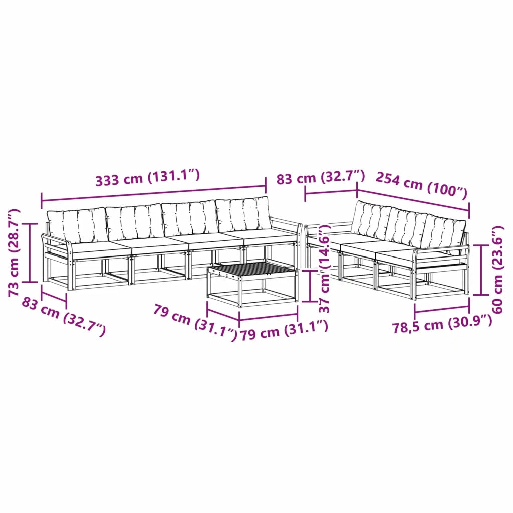 Set di divani da esterno 8 pcs Bianco e Beige 3388495