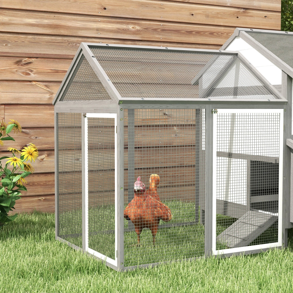 Pollaio per Galline da Esterno con Nido per Cova Tetto Impermeabile Configurabile Grigio