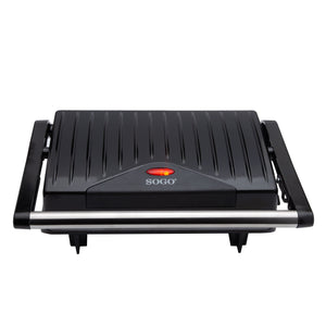 SOGO Grill Panini 2 Fette – 750W – Piastra Antiaderente, Apertura 180°, Manico Cool Touch, Termostato, Facile da Pulire, Cottura Uniforme