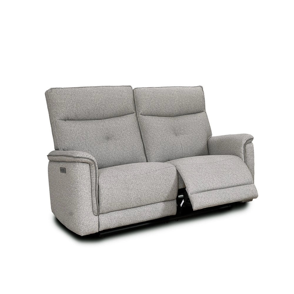 Divano recliner Elysio 2 posti elettrico in tessuto grigio 157 cm