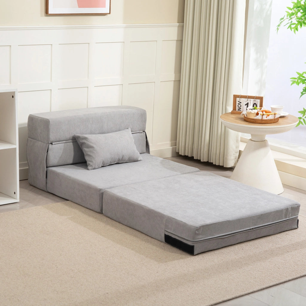 Divano letto ¨C zephmum ¨C tessuto, grigio chiaro