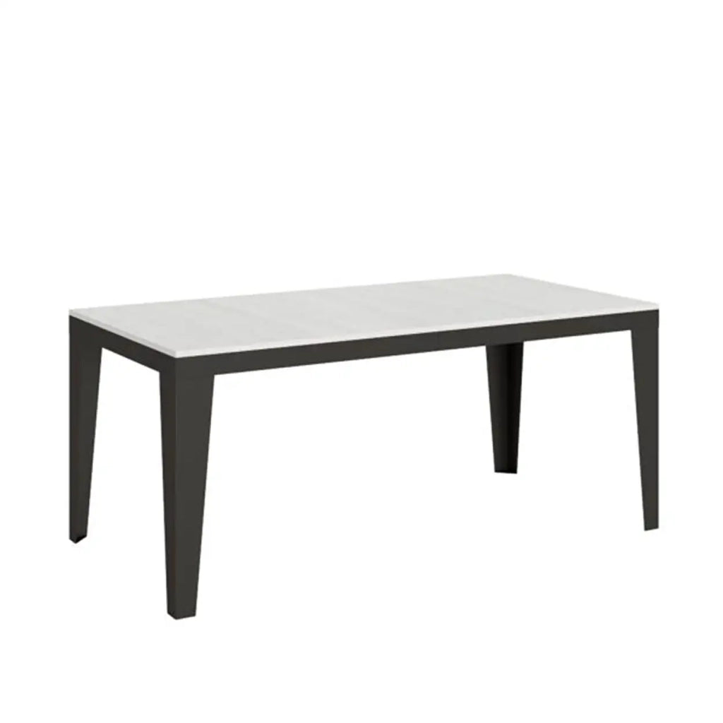 Tavolo allungabile 180/440x90 cm Flame Evolution colore bianco frassino telaio e gambe antracite