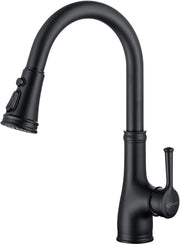 Kraan da cucina in acciaio nero, alta pressione con doccia estensibile, miscelatore da cucina con 3 getti, miscelatore da cucina 360° girevole