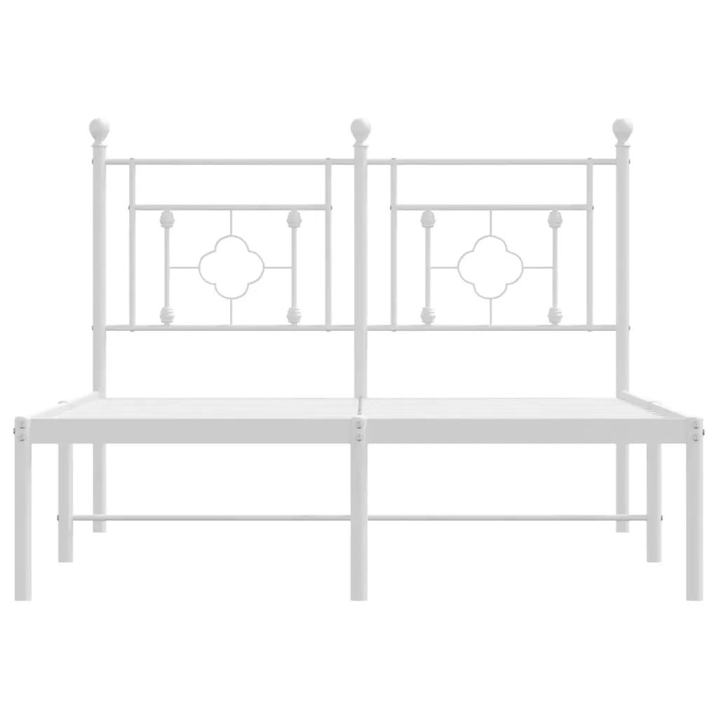 Giroletto con Testiera-Struttura Letto con testiera Metallo Bianco 120x190 cm 915305