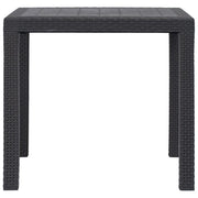Tavolo da Giardino | Tavolino da esterno Marrone 79x79x72 cm in Plastica Stile Rattan