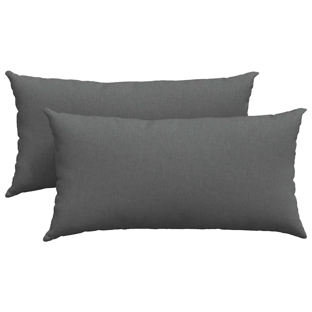 Cuscini da Divano 2 pcs Grigio scuro 80 x 40 cm Tessuto
