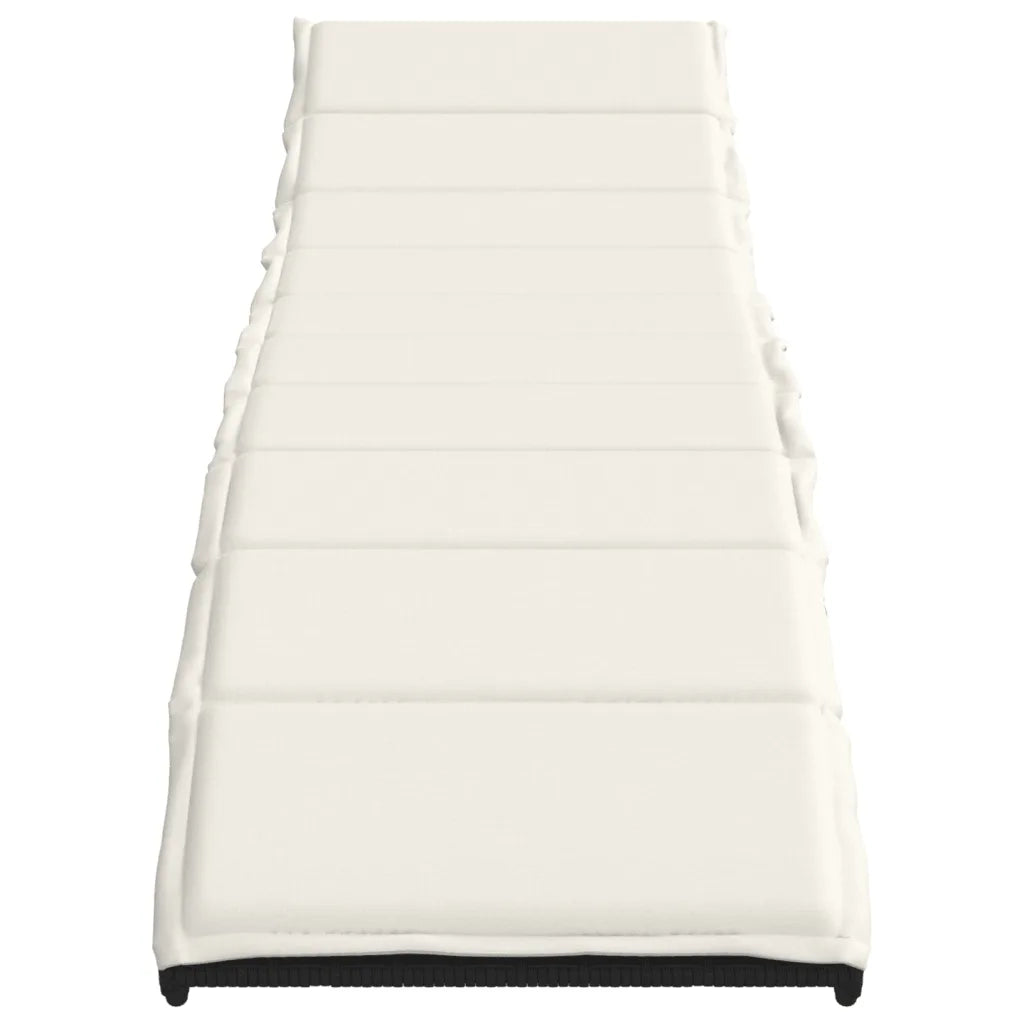 Lettini Prendisole 2 pz | Sdraio da giardino | Lettino da sole con Tavolino Nero in Polyrattan