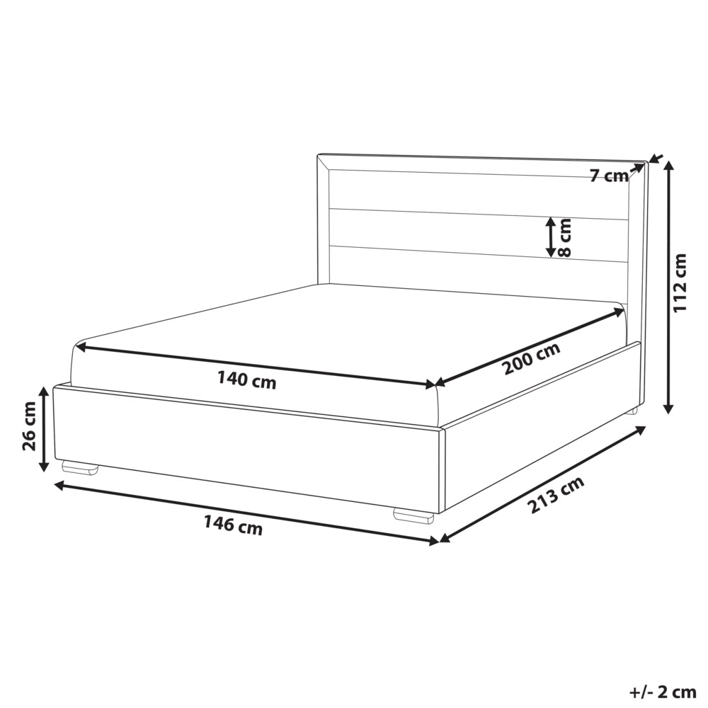 Letto matrimoniale in velluto beige chiaro 140 x 200 cm stile moderno