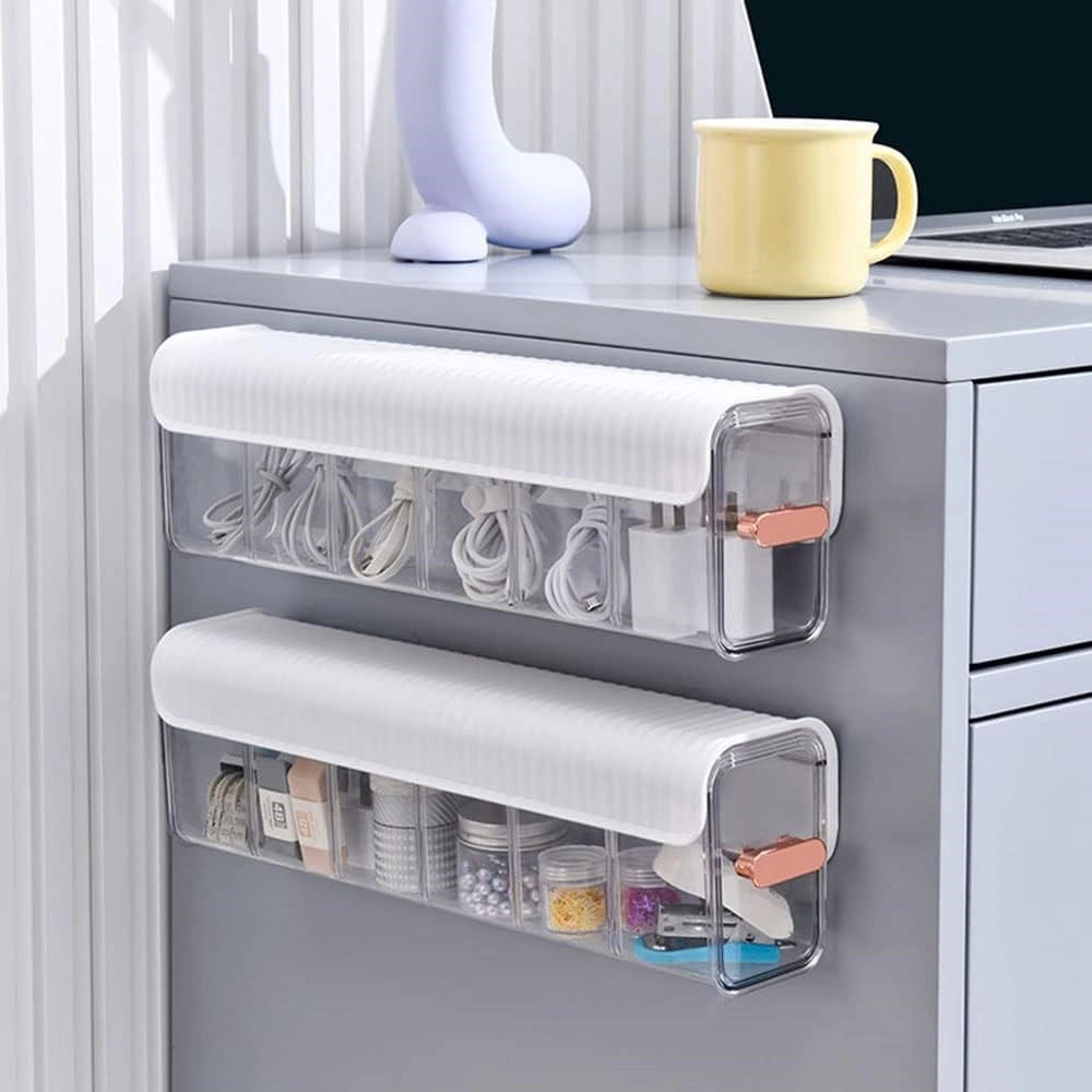 Trade Shop - Organizer Box Scatola Organizzatore Da Parete Con Autoadesivo Cassetti Contenitore -