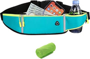 Fanny Pack Classico per Donne e Uomini - Cintura Sport per Corse con Supporto per Smartphone e Zipper - Cinturino con Tasca per Acqua per Jogging e Corsa