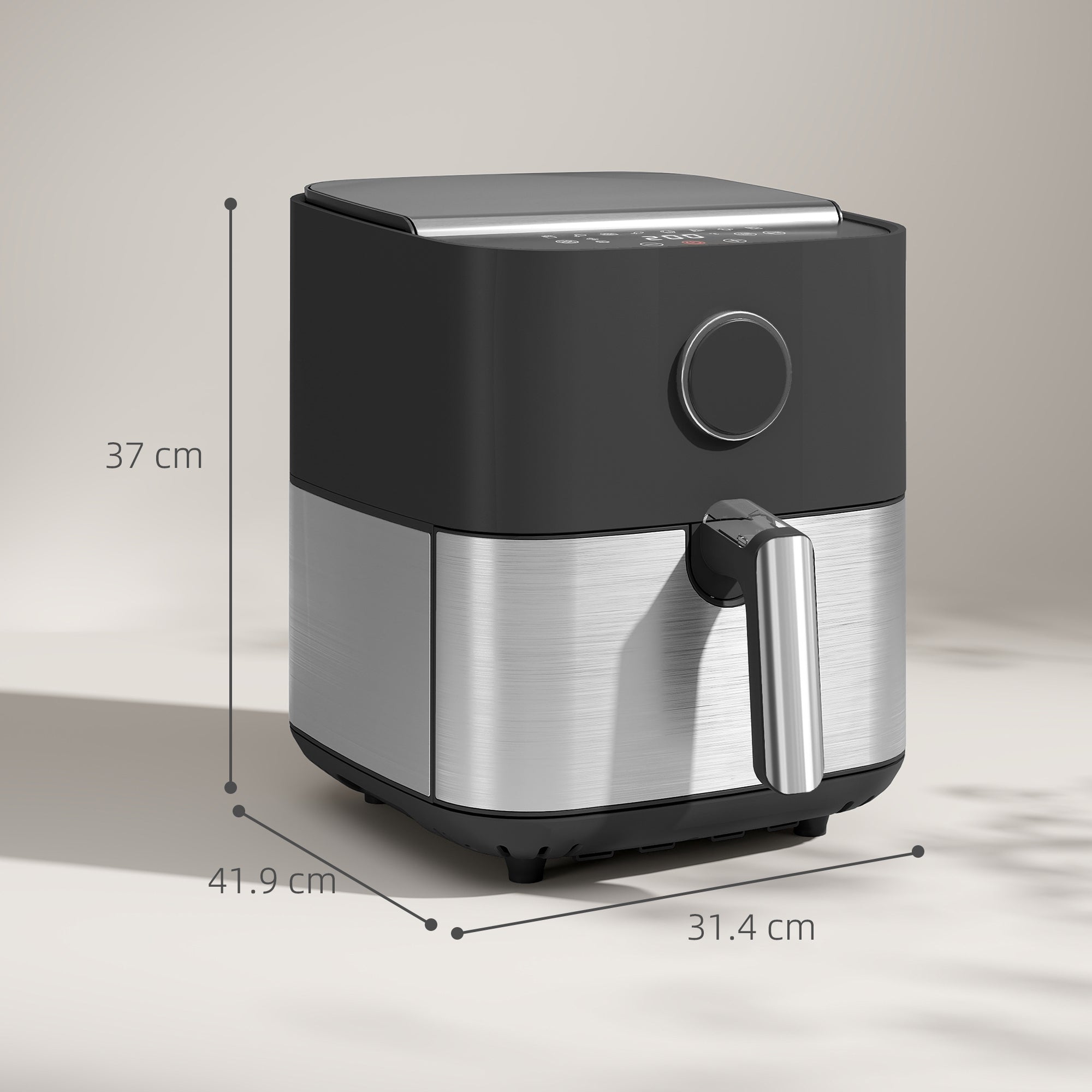 Friggitrice ad Aria Air Fryer 1700W da 6,8L con 8 Programmi di Cottura Nero