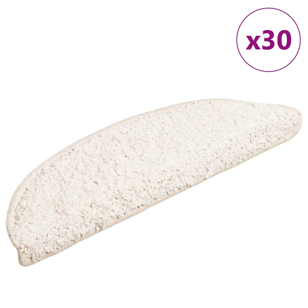 Tappetini per scale 30 pz 56x17x3 cm Bianco Semicircolari 3365805