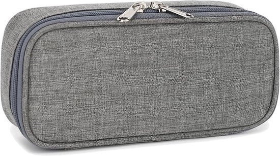 Etui per bambini, ragazzi e ragazze - Etui multifunzionale con cerniera, etui morbido e trasportabile per la scuola, per adolescenti, modello GRIGIO