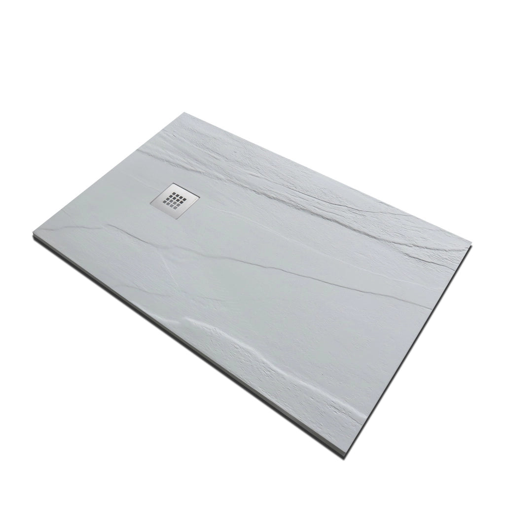 Piatto doccia marmoresina gelcoat pieno bianco h.2,8cm Doliso Arestone 80x100  cm