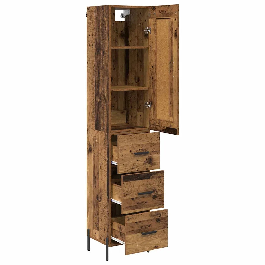 Credenza | Madia | Buffet da pranzo | Armadio da pranzo Legno vecchio 34,5 x 34 x 180 cm Legno multistrato