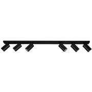 Plafoniera rettangolare LED 6 faretti spot orientabile lampade GU10 luci soffitto muro parete ufficio 230V colore nero