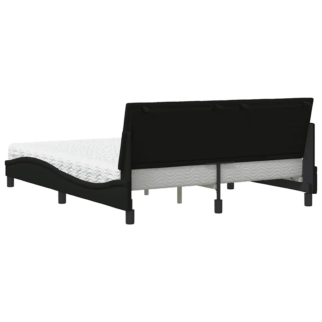 Letto con Materasso Hanko Nero 160x200 cm in Tessuto 3310540