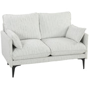 Divano 2 Posti in Tessuto ¨C zephmum ¨C Bianco 131x78x83 cm
