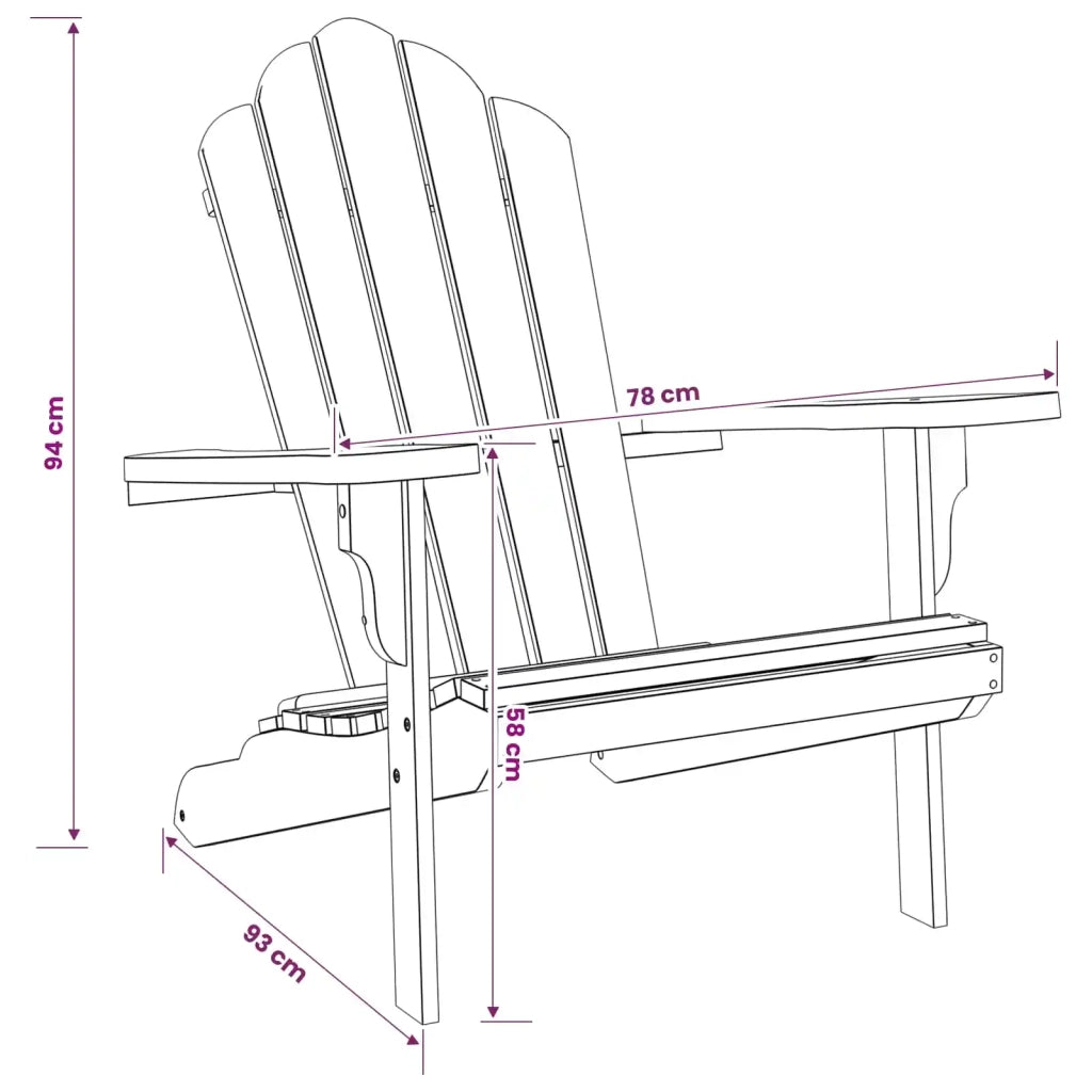 Sedia Adirondack da giardino Naturale Legno di teak solido 42041355
