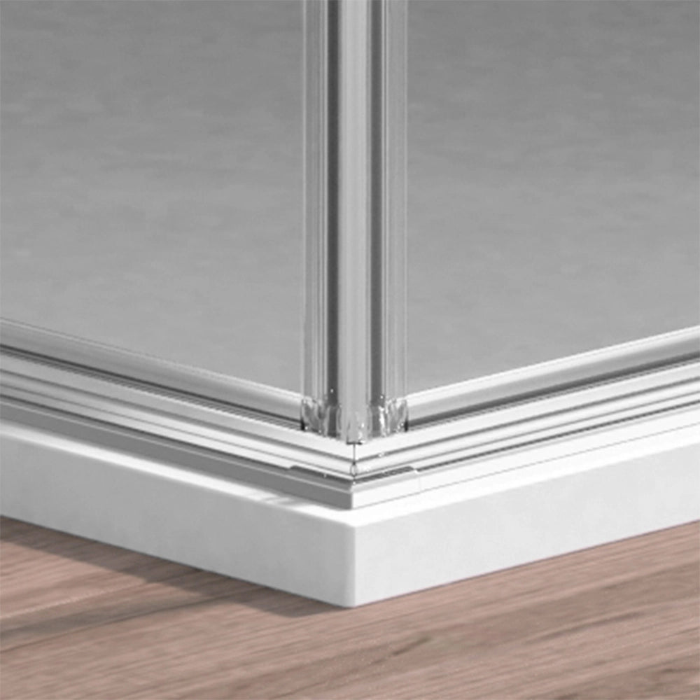 Box doccia angolare 80x90 in vetro temperato doppio battente con profili cromo Neos