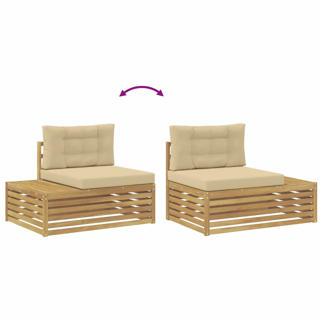 Divano da Esterno con cuscino-Divano da Giardino Bianco 115 x 83 x 73 cm 306551