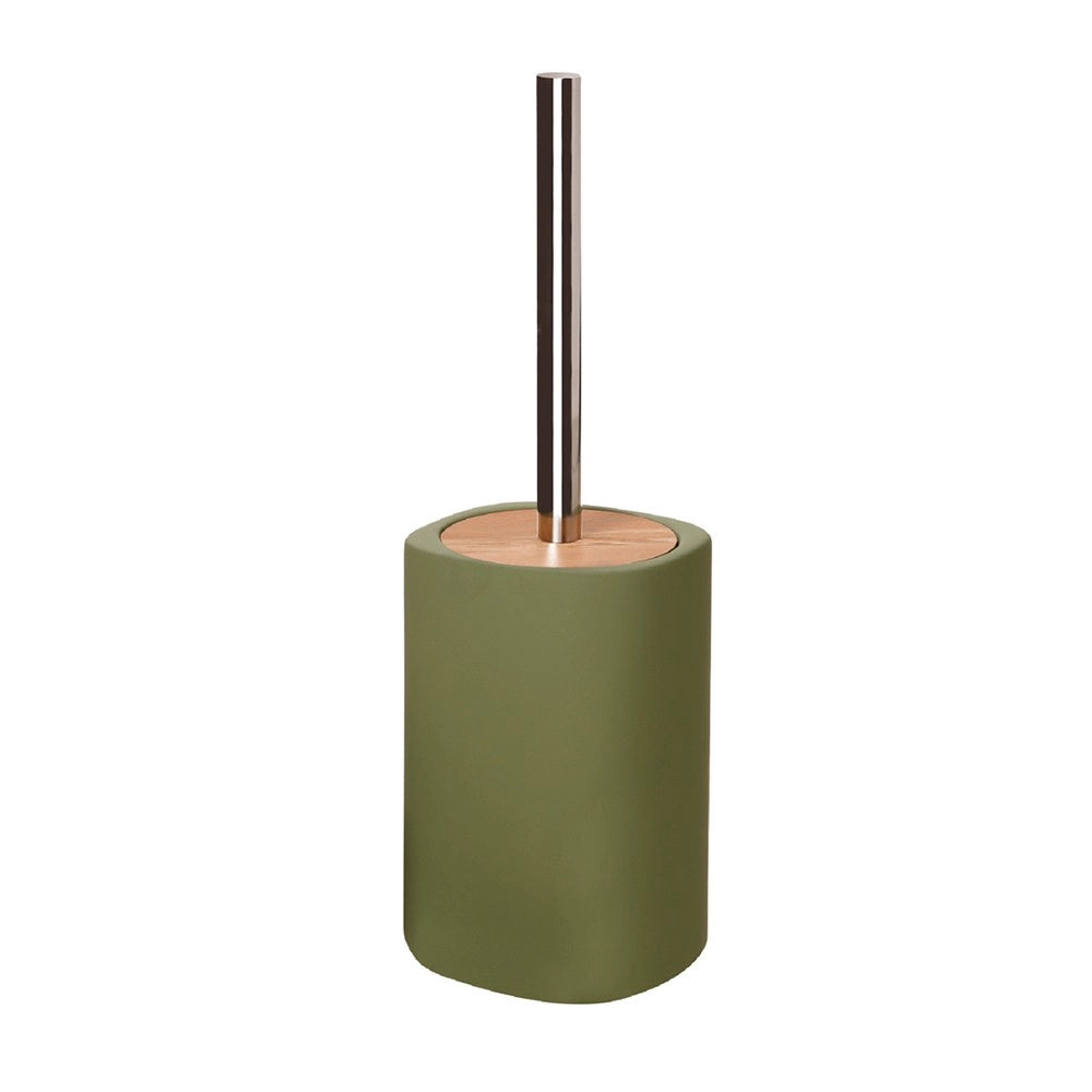 Porta scopino ceramica e legno - serie twin