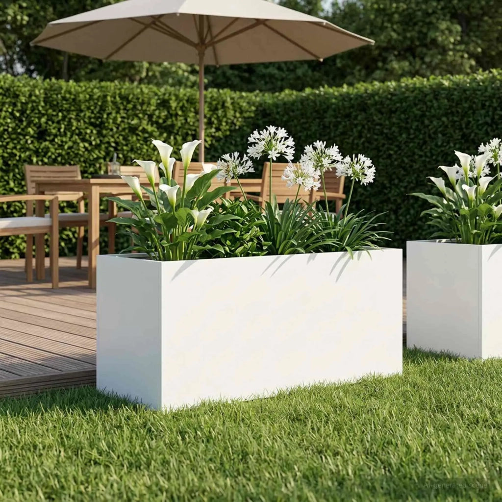 Vaso da giardino Bianco 100 x 40 x 40 cm 8005248