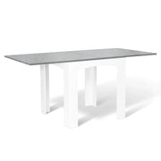 IDMarket - Tavolo da pranzo allungabile DONA per 4-8 persone con piano effetto cemento cerato 80-160cm