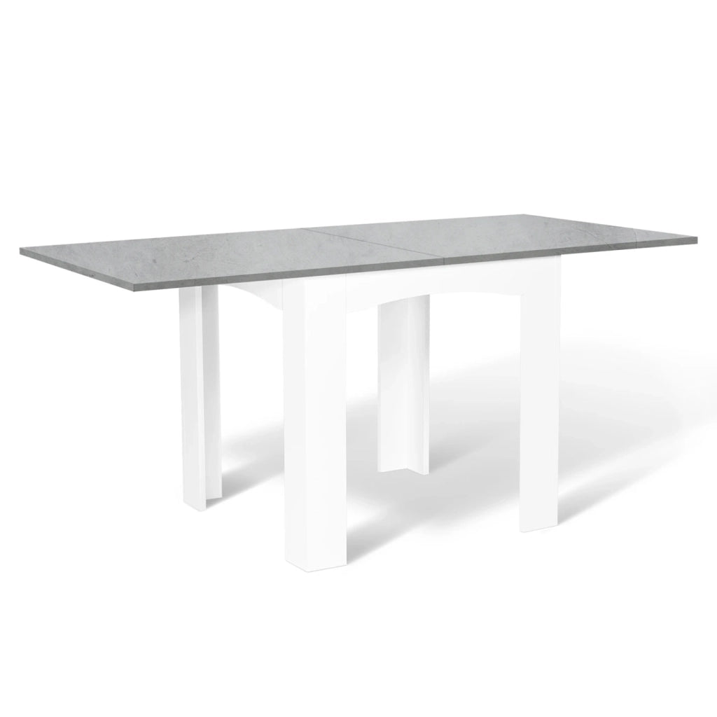 IDMarket - Tavolo da pranzo allungabile DONA per 4-8 persone con piano effetto cemento cerato 80-160cm
