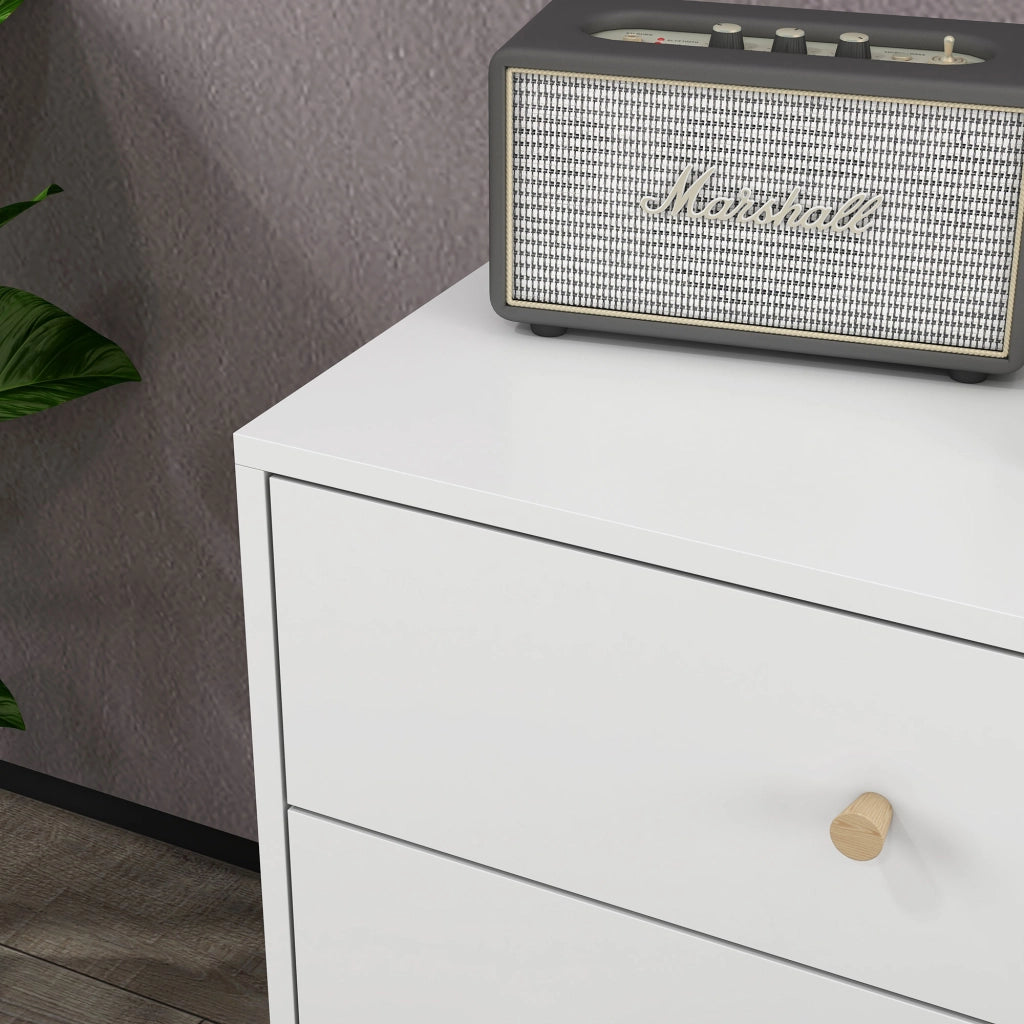 Com¨° 3 Cassetti Design Scandinavo ¨C zephmum ¨C MDF Bianco Legno Massello Pino