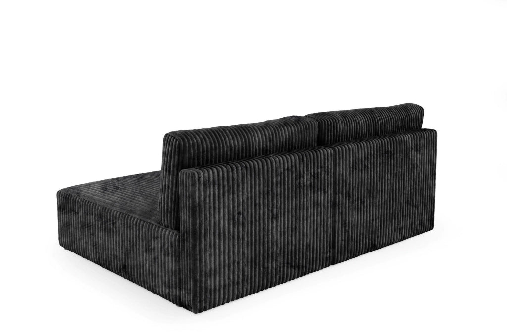 Pergola, Divano Letto con Penisola Contenitore, 210x149 cm Nero