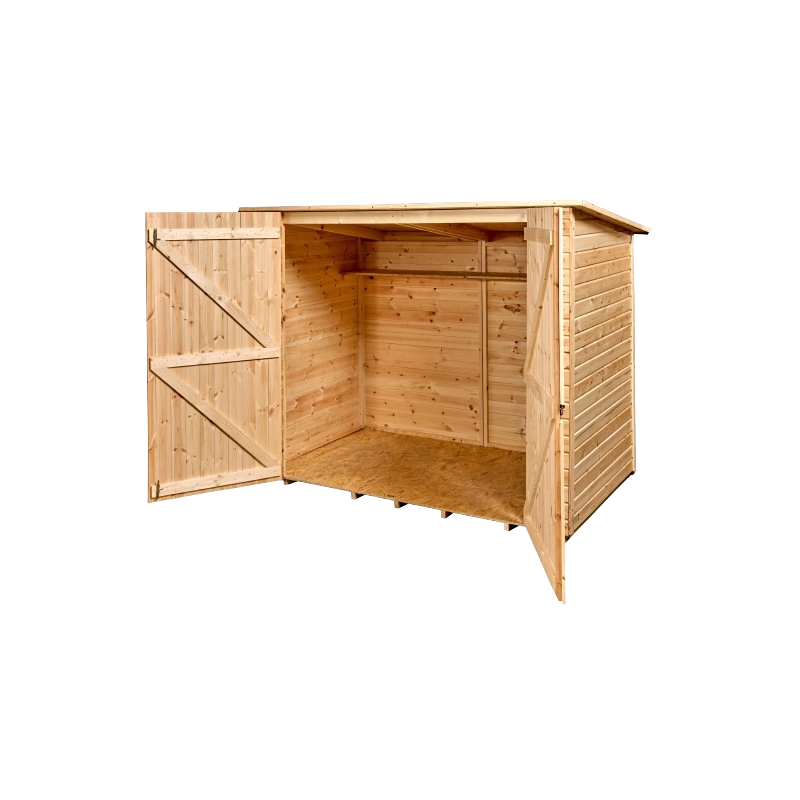 Casetta in legno da giardino con tetto inclinato – 200x120 cm – pannelli 16 mm, doppia porta e pavimento – ED2012.01 Foresta