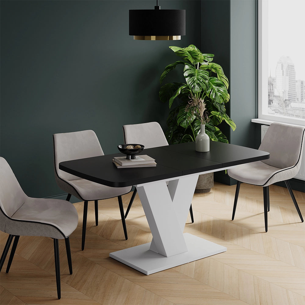 Vicco tavolo da pranzo allungabile Nero/bianco 120 x 80 cm estensibile