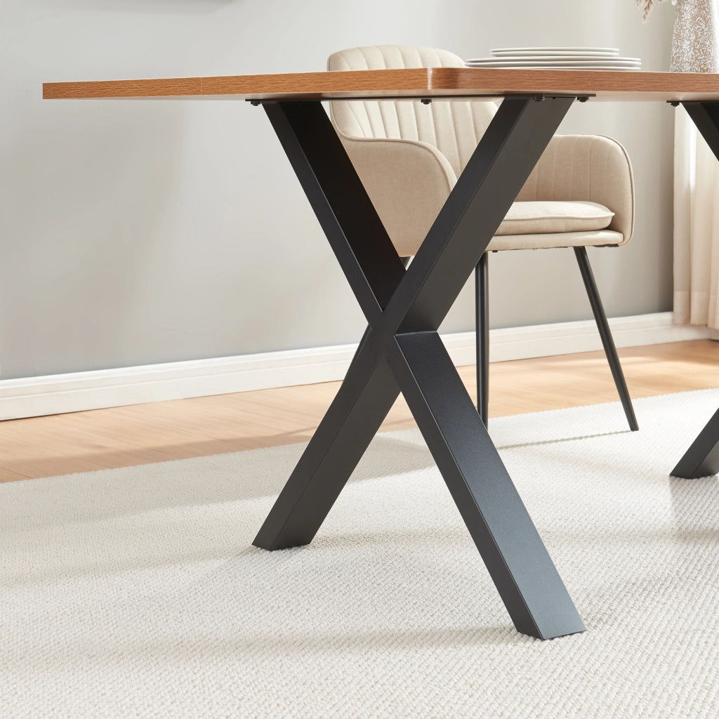 Set Greith di 2 Gambe a X per Mobili Fai da Te (AxL) 72 x 79 cm in Acciaio - Nero [en.casa]