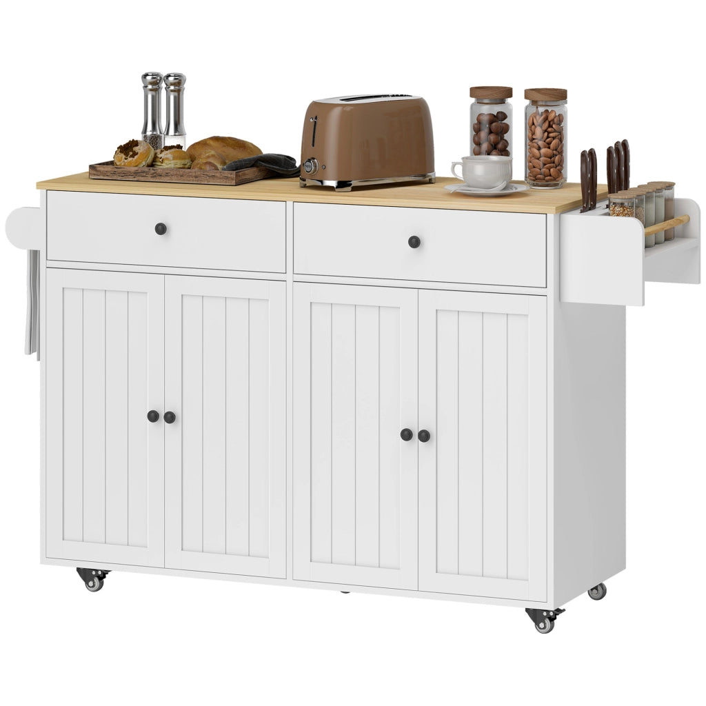 Isola cucina mobile con cassetti e ante ¨C zephmum ¨C Bianco MDF 120x60x90