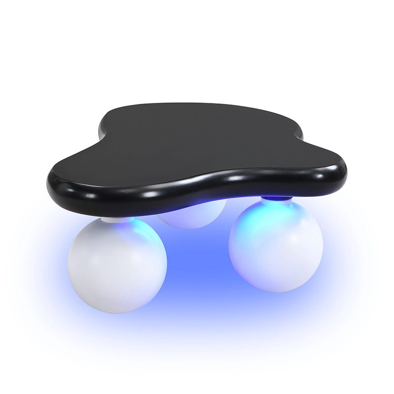 TAVOLINO DA CAFFÈ a forma di nuvola 95x62,5x32 cm MDF Nero/Bianco con LED