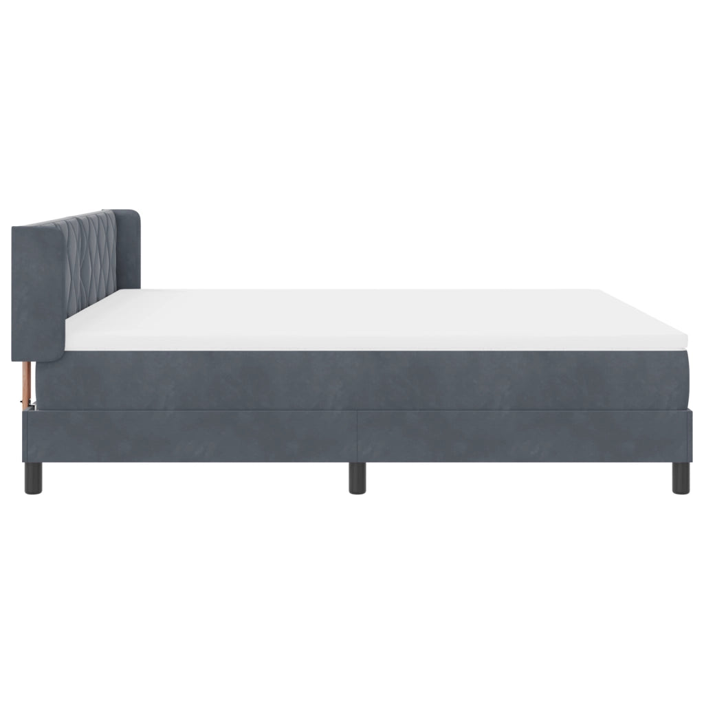Letto Box Spring con Materasso Grigio Scuro 180x200 cm Velluto