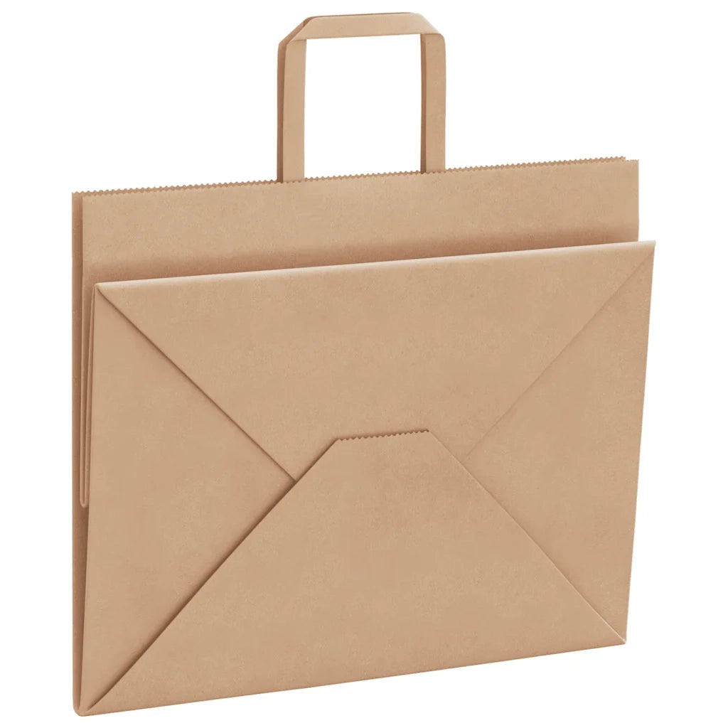 Sacchetti di Carta 250 pz con Manici Marrone 32x22x24 cm 4101819
