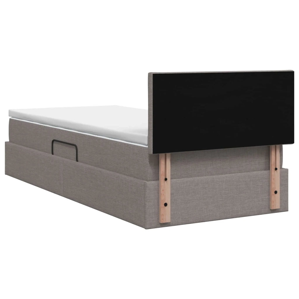 Letto con contenitore e materasso Tortora 100 x 200 cm Velluto 3458667
