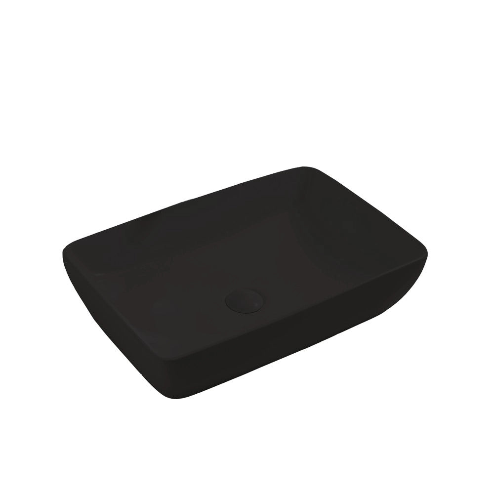 Lavabo da appoggio 9440B in ceramica 59x40x14.5 cm nero opaco