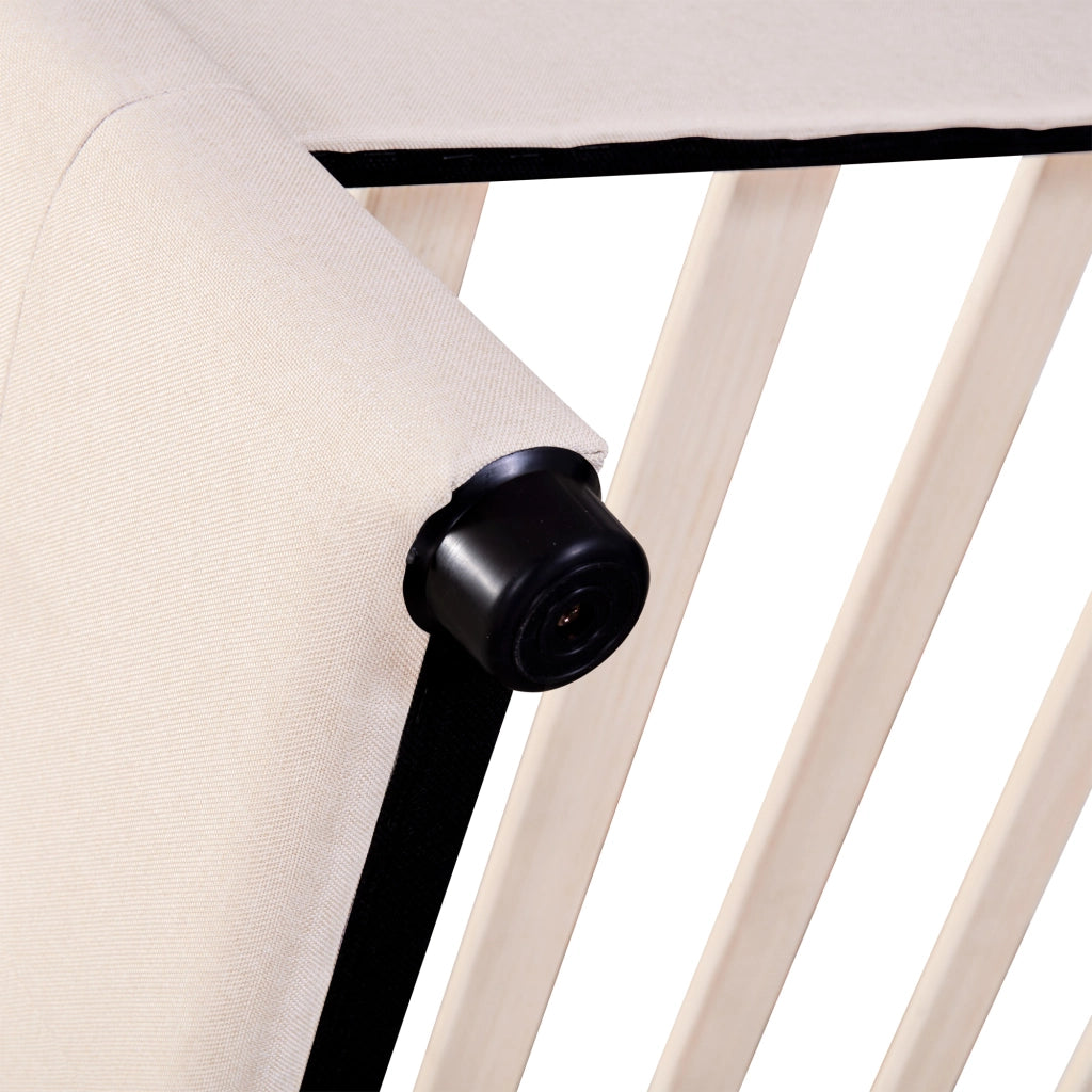 Letto Imbottito con LED, Contenitore e Testiera ¨C MINIMAL ¨C 140x200, Beige, 4 Cassetti