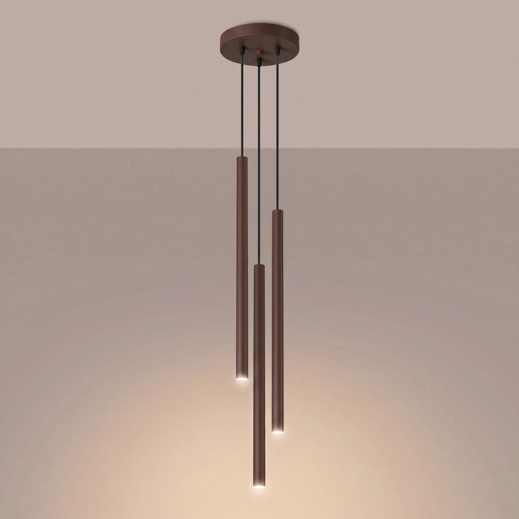 Lampada a sospensione PASTELO 3P marrone