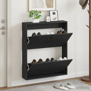 Mobiletto per Scarpe da Muro ALKMAAR 71 x 17 x 86 cm Nero 896196