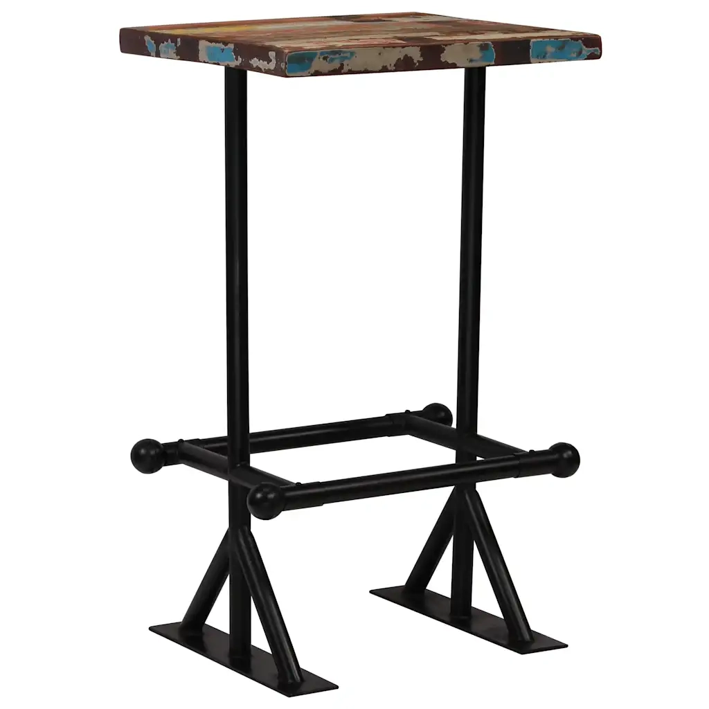 Set da Bar 3 pz in Legno Massello di Recupero Multicolore 245398